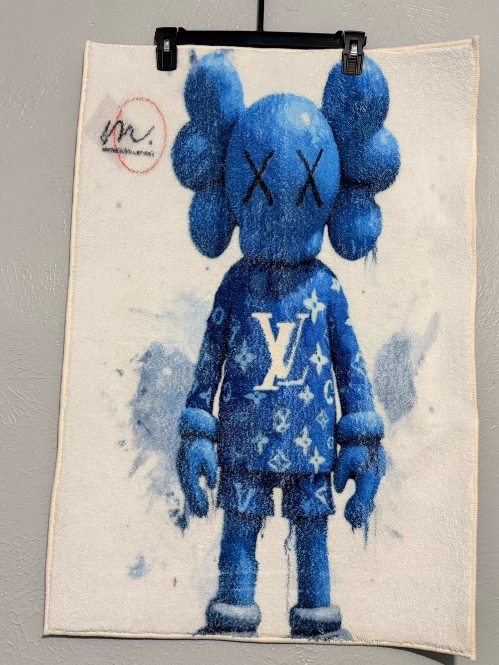 KAWS LV Custom Made Rug/Wall Decor 32x22 IN. NEW